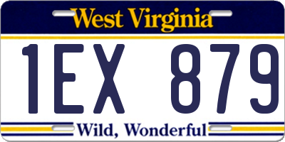 WV license plate 1EX879