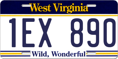 WV license plate 1EX890