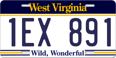 WV license plate 1EX891