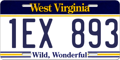 WV license plate 1EX893