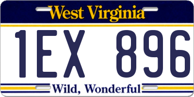 WV license plate 1EX896