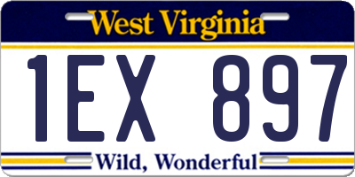 WV license plate 1EX897