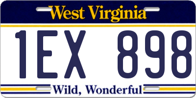 WV license plate 1EX898