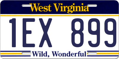 WV license plate 1EX899