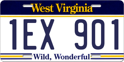 WV license plate 1EX901
