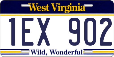 WV license plate 1EX902
