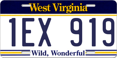 WV license plate 1EX919