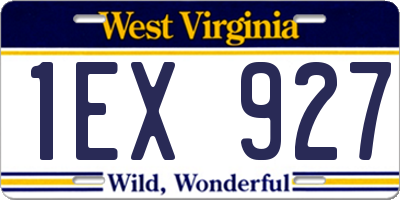 WV license plate 1EX927