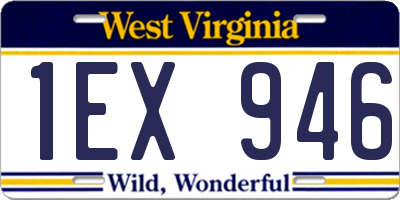 WV license plate 1EX946