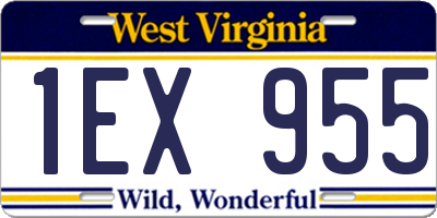 WV license plate 1EX955