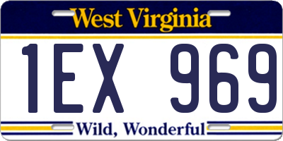 WV license plate 1EX969