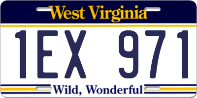 WV license plate 1EX971