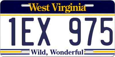 WV license plate 1EX975