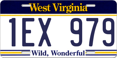 WV license plate 1EX979