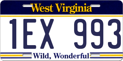 WV license plate 1EX993