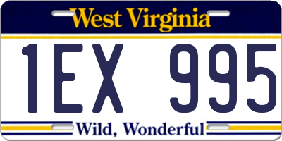 WV license plate 1EX995