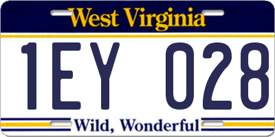 WV license plate 1EY028