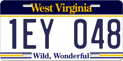 WV license plate 1EY048
