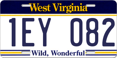 WV license plate 1EY082