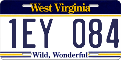 WV license plate 1EY084