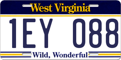 WV license plate 1EY088
