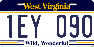 WV license plate 1EY090