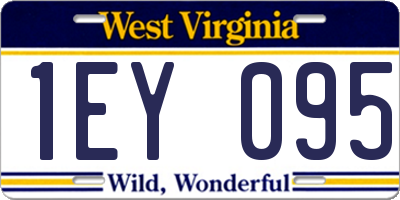 WV license plate 1EY095