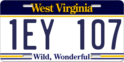 WV license plate 1EY107