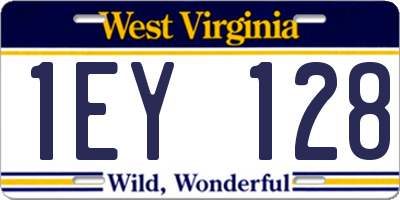 WV license plate 1EY128