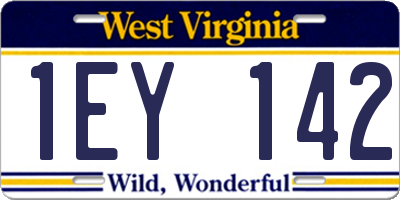 WV license plate 1EY142