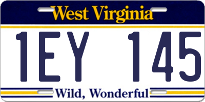 WV license plate 1EY145