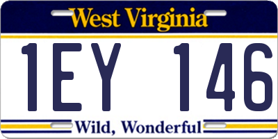 WV license plate 1EY146