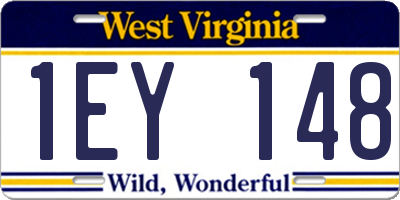 WV license plate 1EY148