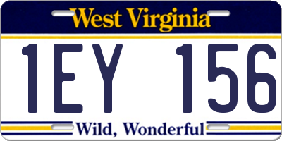 WV license plate 1EY156