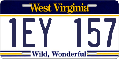 WV license plate 1EY157