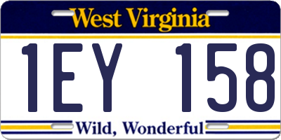 WV license plate 1EY158
