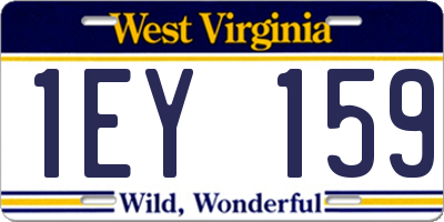 WV license plate 1EY159