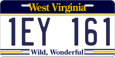 WV license plate 1EY161