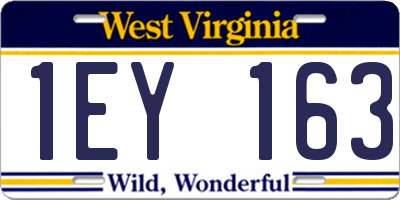 WV license plate 1EY163