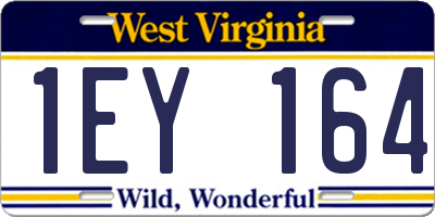 WV license plate 1EY164