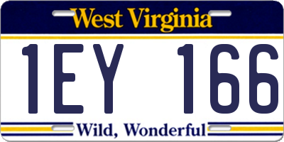 WV license plate 1EY166