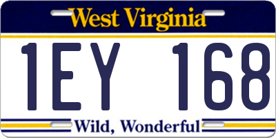WV license plate 1EY168