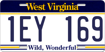 WV license plate 1EY169