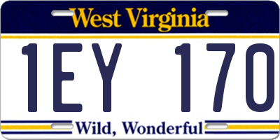 WV license plate 1EY170