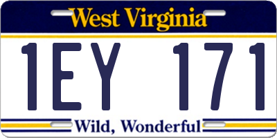 WV license plate 1EY171