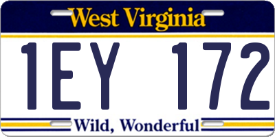 WV license plate 1EY172