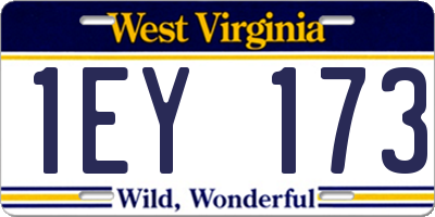 WV license plate 1EY173
