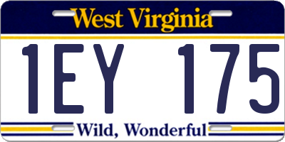 WV license plate 1EY175