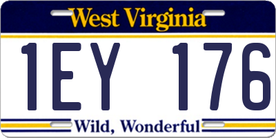 WV license plate 1EY176