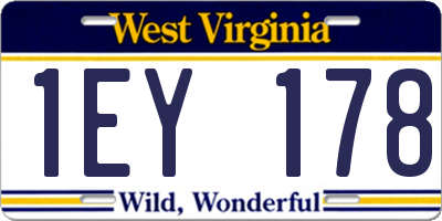 WV license plate 1EY178
